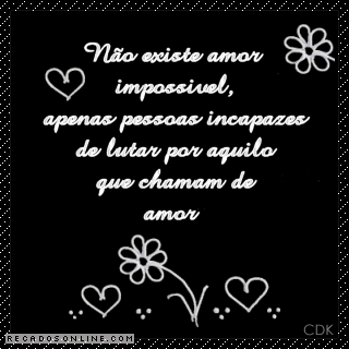 Não existe amor impossível, apenas pessoas incapazes de lutar...