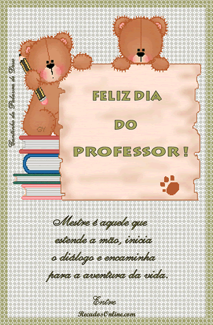 Feliz Dia do Professor! Mestre é aquele que estende a mão...