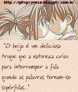 O beijo é um delicioso truque que a natureza criou para interromper a...