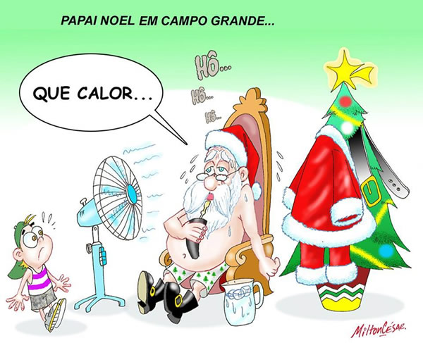 Papai Noel em Campo Grande... Que Calor...