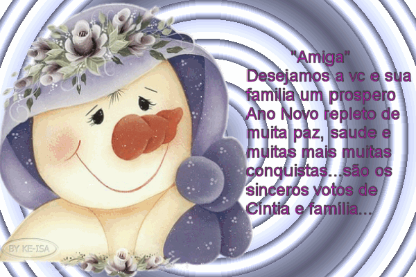 Amiga, Desejamos a você e sua família um próspero Ano...