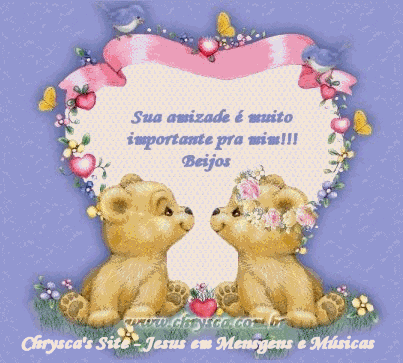 Sua amizade é muito importante pra mim!!! Beijos