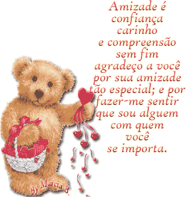 Amizade é confiança, carinho e compreensão sem fim...