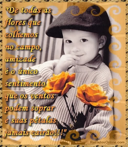 De todas as flores que colhemos no campo, amizade é o único...