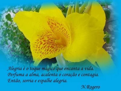 Alegria é o toque mágico que encanta a vida. Perfuma a ama...