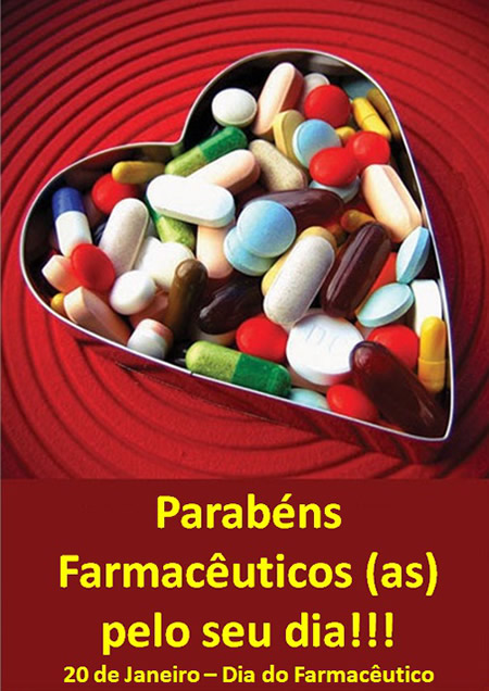 Parabéns, Farmacêuticos (as) pelo seu dia!!! 20 de Janeiro...