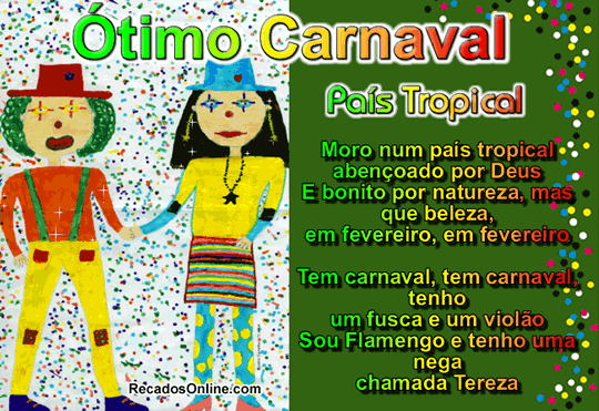 Ótimo Carnaval País Tropical Moro num...