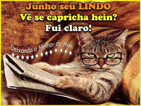 Junho seu Lindo Vê se capricha hein? Fui claro!