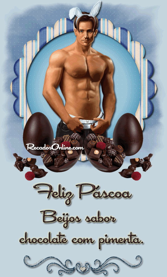 Feliz Páscoa Beijos sabor chocolate com...