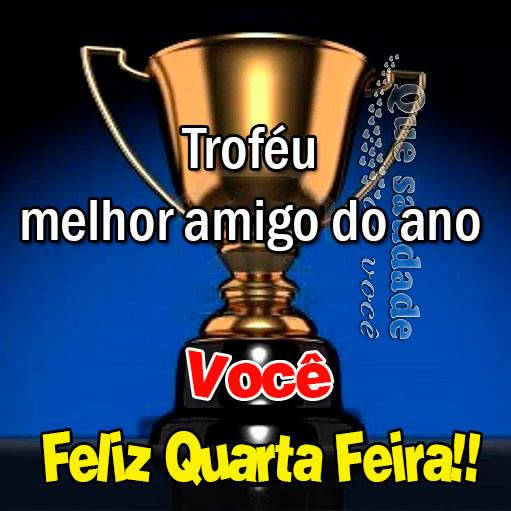 Troféu melhor amigo do ano: Você! Feliz Quarta-Feira!