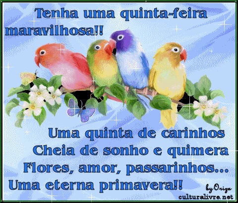 tenha um quinta-feira maravilhosa! Uma quinta de carinhos cheia de sonho e...