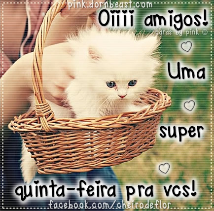 Oi, amigos! Uma super Quinta-Feira pra vcs!