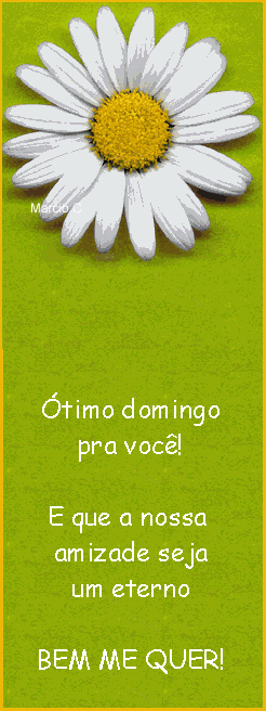 Ótimo Domingo pra você! E que a nossa amizade seja um eterno...