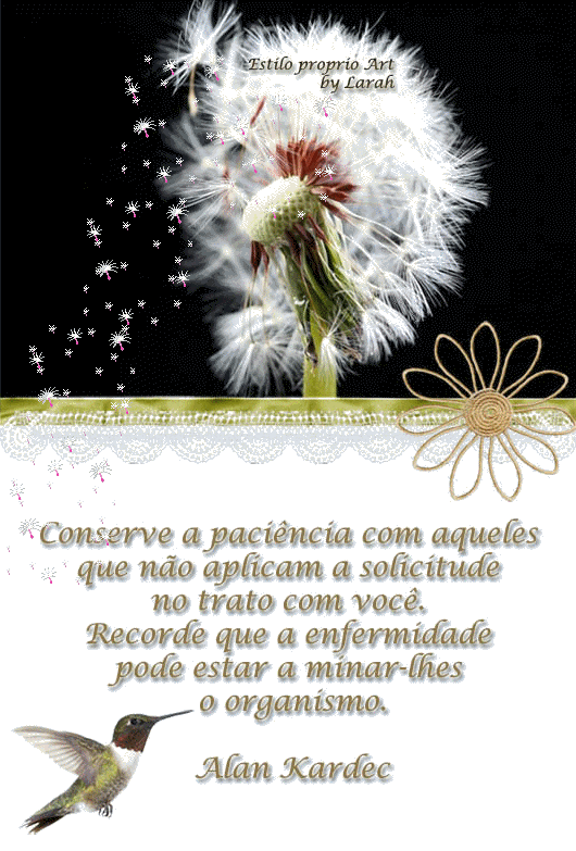 Conserve a paciência com aqueles que não aplicam a solicitude...