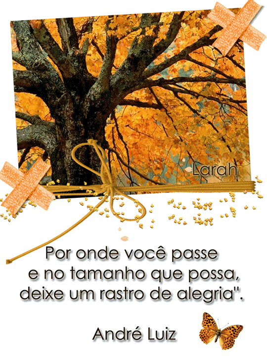 Por onde você passe e no tamanho que possa, deixe um rastro de alegria.