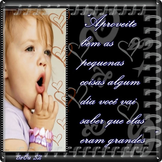 Aproveite bem as pequenas coisas algum dia você vai saber que elas...