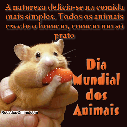 A natureza delicia-se na comida mais simples. Todos os animais, exceto o homem...