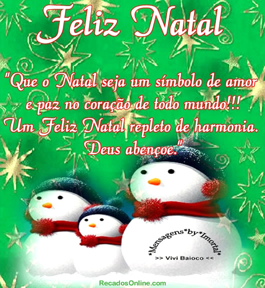 Feliz Natal Que o Natal seja um símbolo de amor e paz no...