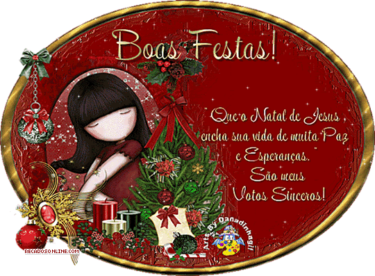 Boas Festas! Que o Natal de Jesus encha sua vida de muita Paz e...