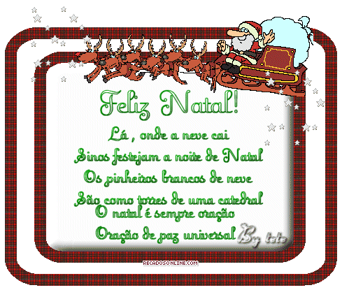 Feliz Natal! Lá, onde a neve cai Sinos festejam a noite de Natal Os...