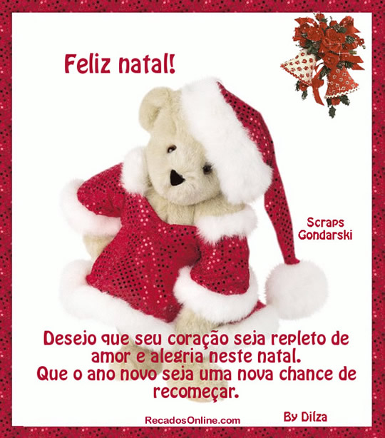 Feliz Natal! Desejo que seu coração seja repleto de amor e...