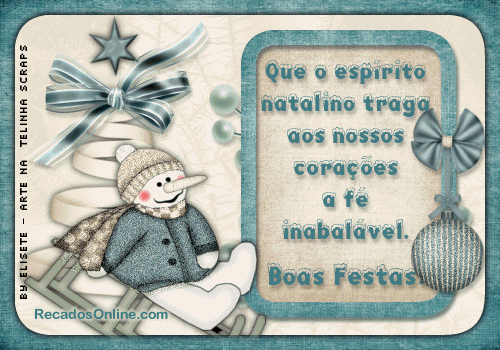 Que o espírito natalino traga aso nossos corações a...