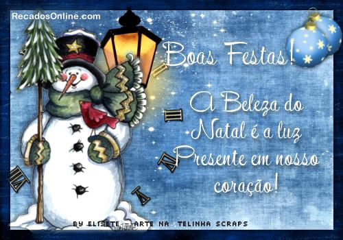 Boas festas! A beleza do Natal é a luz Presente em nosso...