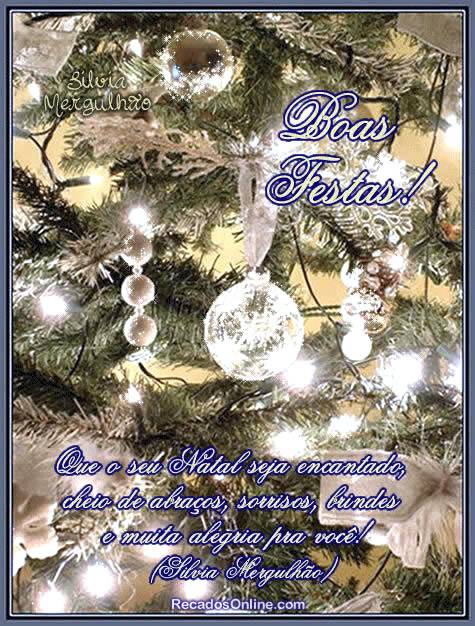 Boas festas! "Que o seu Natal seja encantado, cheio de abraços...