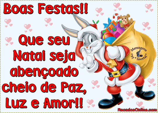 Boas festas! Que seu Natal seja abençoado, cheio de Paz, Luz e Amor!