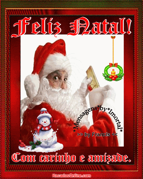 Feliz Natal! Com carinho e amizade.
