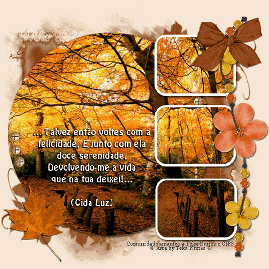 ... Talvez então voltes com a felicidade, e junto com ela doce...