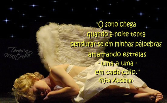 O sono chega quando a noite tenta pendurar-se em minhas pálpebras...