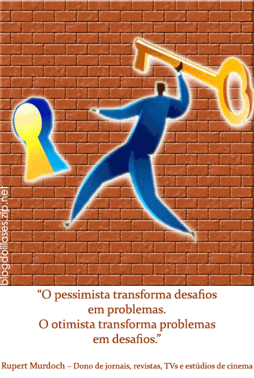 O pessimista transforma desafios em problemas. O otimista transforma...