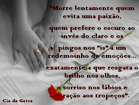 Morre lentamente quem evita uma paixão, quem prefere o escuro ao...