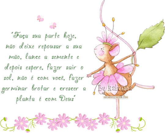 Faça sua parte hoje. Não deixe repousar a sua mão...