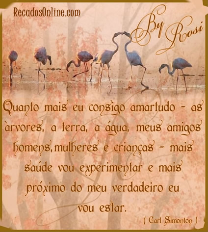 Quanto mais eu consigo amar tudo - as árvores, a terra, a...