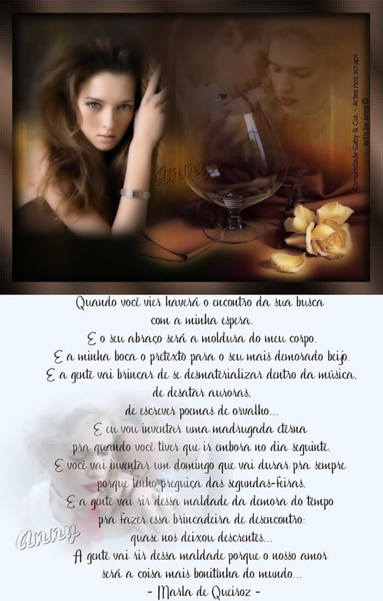 Quando você vier haverá o encontro da sua busca com a minha...