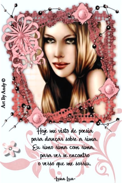 Hoje me visto de poesia para dançar sobre a rima. Eu rimo rima com...