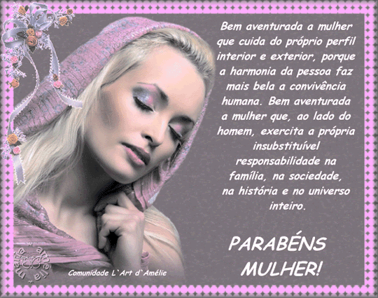 Bem aventurada a mulher que cuida do próprio perfil interior e...