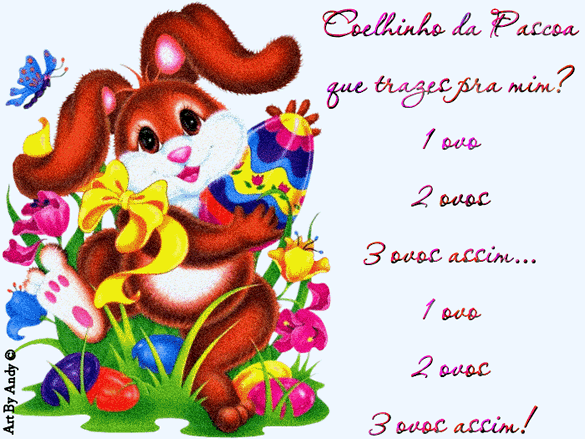 Coelhinho da Páscoa que trazes pra mim? 1 ovo 2 ovos 3 ovos assim, 1...