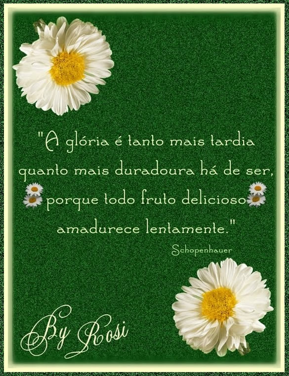 A glória é tanto mais tardia quanto mais duradoura há...