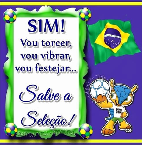 Sim! Vou torcer, vou vibrar, vou festejar... Salve a Seleção!