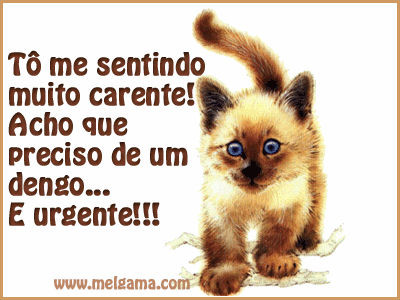 Tô me sentindo muito carente! Acho que preciso de um dengo... E urgente!!!