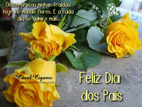 Ontem trocou minhas fraldas, hoje lhe mando flores. E a cada dia te admiro...