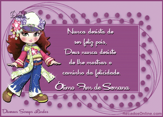 Nunca desista de ser feliz pois Deus nunca desiste de lhe mostrar o caminho...