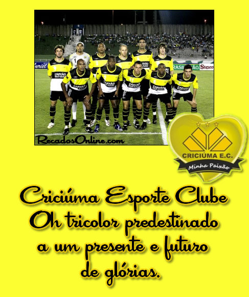 Criciúma Esporte Clube Oh tricolor predestinado a um presente e futuro de...
