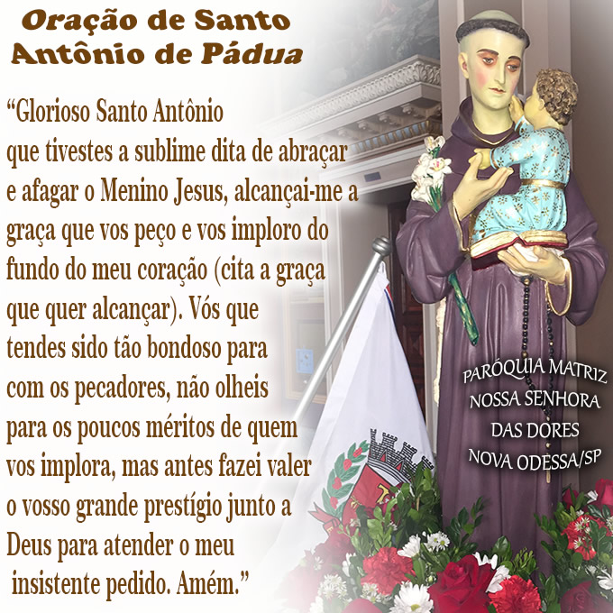 Oração de Santo Antônio de Pádua Glorioso Santo...