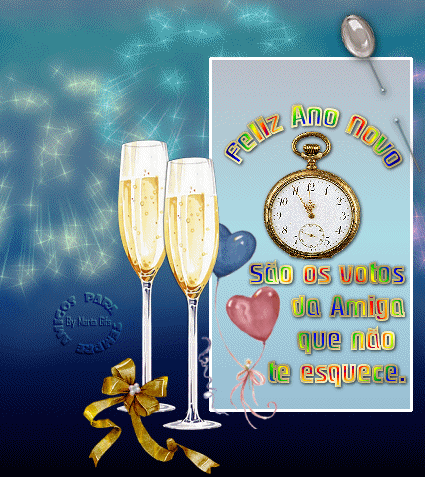 Feliz ano novo São os votos da amiga que não te esquece.