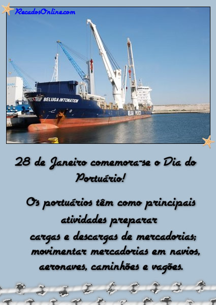 28 de Janeiro comemora-se o Dia do Portuário! Os portuários...