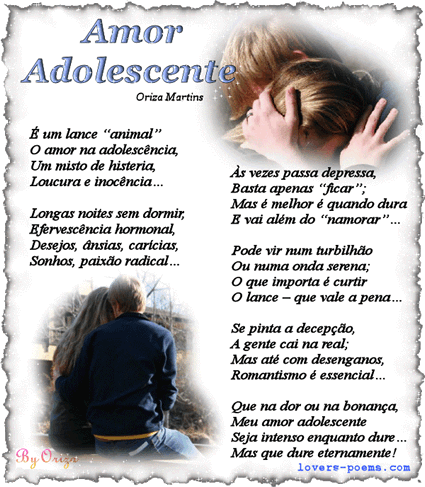 AMOR ADOLESCENTE É um lance Animal o amor na adolescência, um...